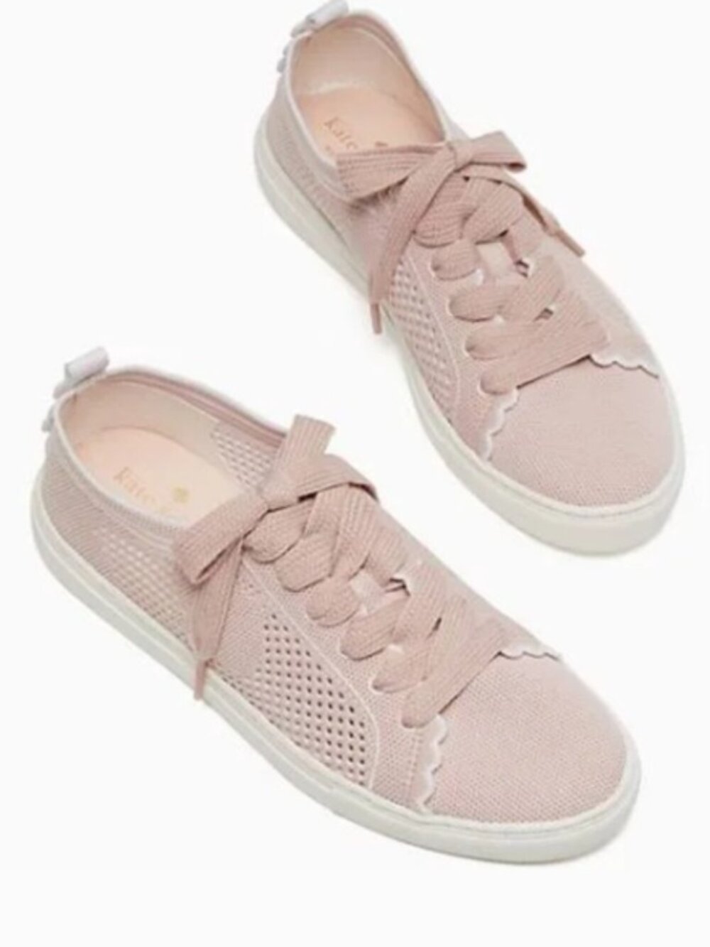 Kate Spade Ainslee Pink Mesh Sneakers Rose Smoke Scallop Lightweight Sz 7